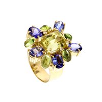 Ringe Soprana Gioielleria Dame in Gold OG ELIODORO TANZANITI PERIDOTI - OG ELIODORO TANZANITI PERIDOTI